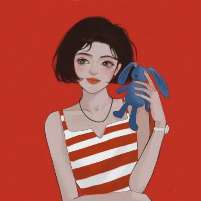 微信一男一女手绘新款情侣头像
