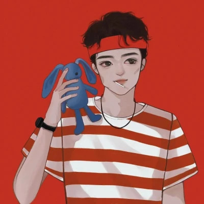 微信一男一女手绘新款情侣头像