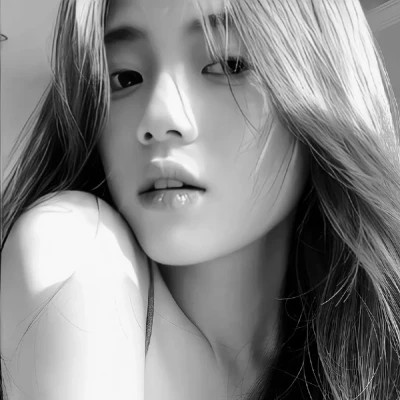 黑白真人女生头像冷艳