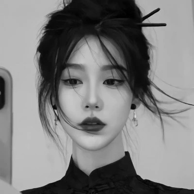 黑白美女高冷头像