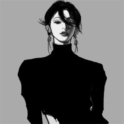 黑白高冷微信头像女