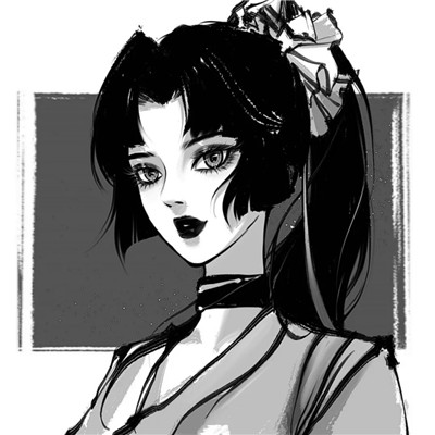 黑白头像女生冷酷霸气动漫