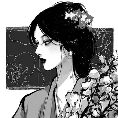 黑白头像女生冷酷霸气动漫