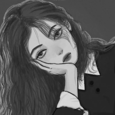 黑白女漫画头像