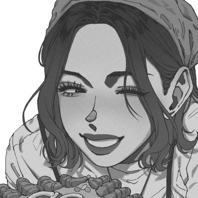 黑白女漫画头像