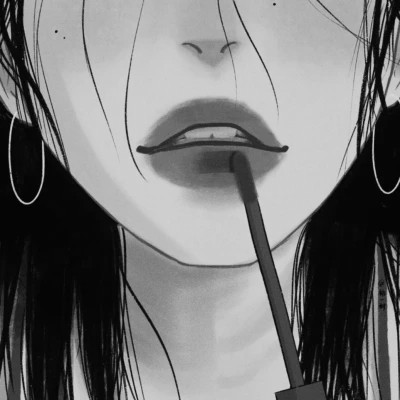 黑白女漫画头像