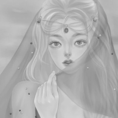 黑白女漫画头像