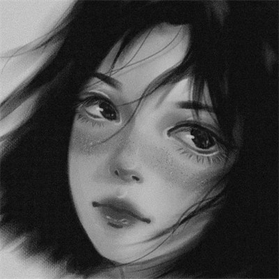 黑白女漫画头像