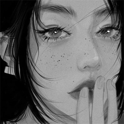 黑白女漫画头像