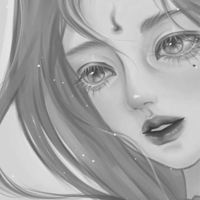 黑白女漫画头像