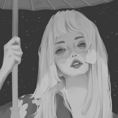 黑白女漫画头像