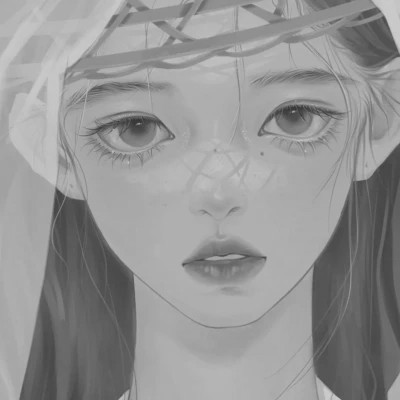 黑白女漫画头像