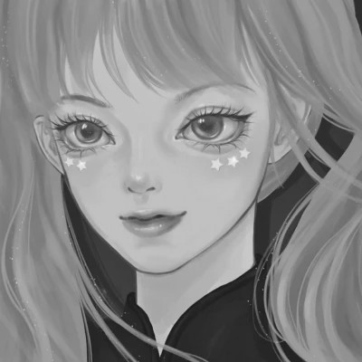 黑白女漫画头像