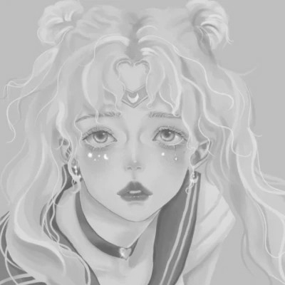 黑白女漫画头像