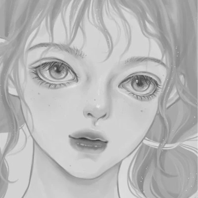 黑白女漫画头像
