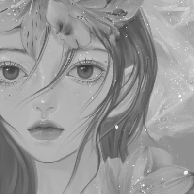 黑白女漫画头像
