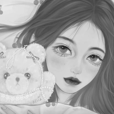 黑白女漫画头像