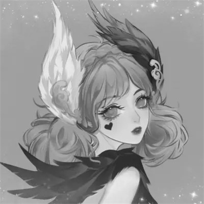 手绘头像女黑白