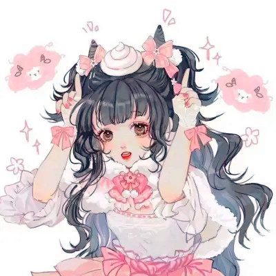 动漫头像女生闺蜜二人