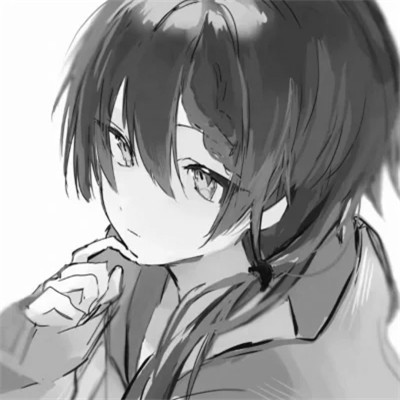 日系ins风漫画头像黑白男