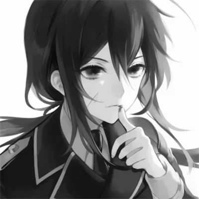日系ins风漫画头像黑白男