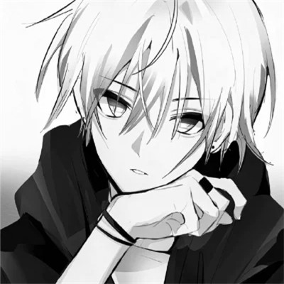 日系ins风漫画头像黑白男