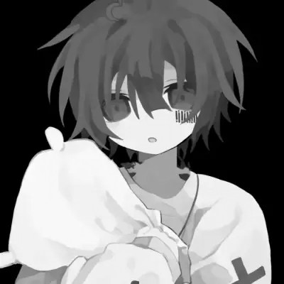 日系ins风漫画头像黑白男