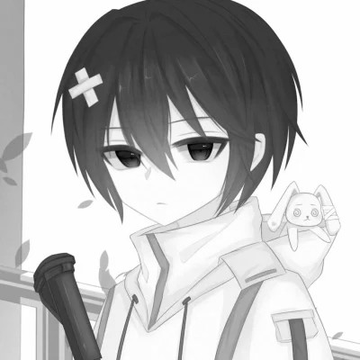 日系ins风漫画头像黑白男