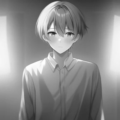 日系ins风漫画头像黑白男