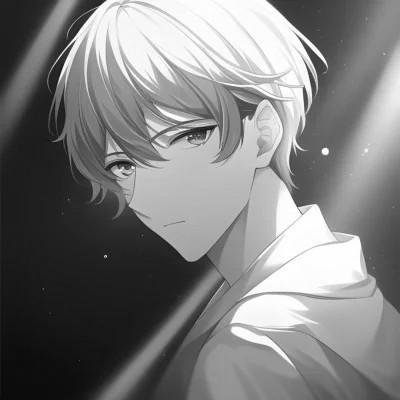 日系ins风漫画头像黑白男