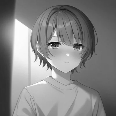 日系ins风漫画头像黑白男