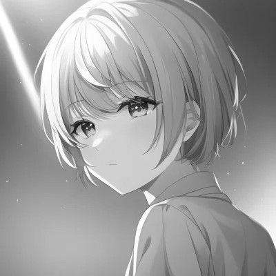 日系ins风漫画头像黑白男