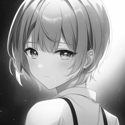 日系ins风漫画头像黑白男