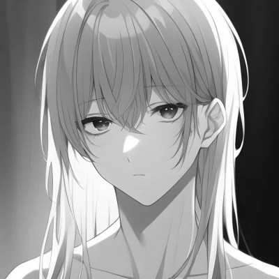 日系ins风漫画头像黑白男