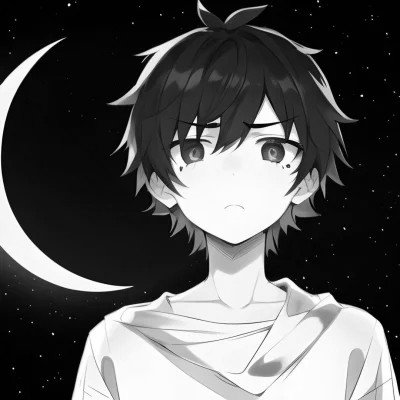 日系ins风漫画头像黑白男