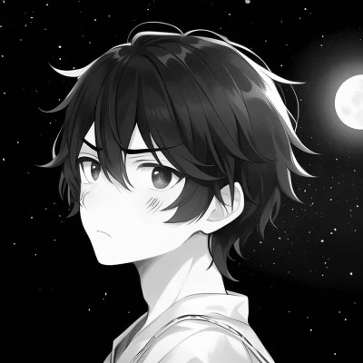 日系ins风漫画头像黑白男