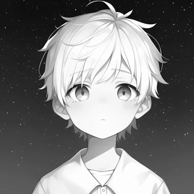 日系ins风漫画头像黑白男