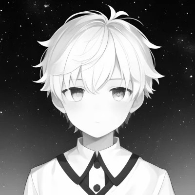 日系ins风漫画头像黑白男