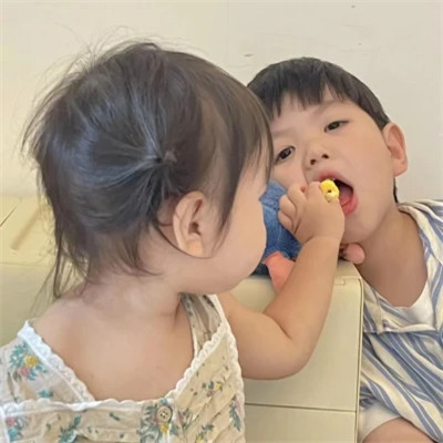 情头小朋友一男一女可爱