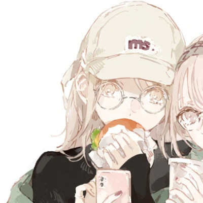 女头像闺蜜一萌一酷动漫高清