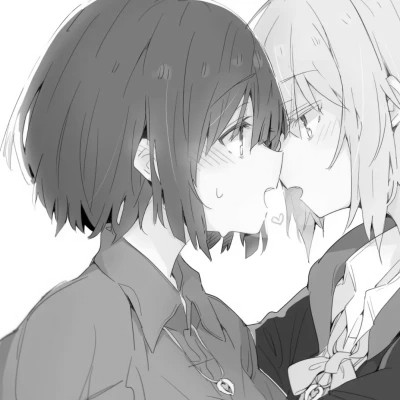 二次元黑白闺蜜头像