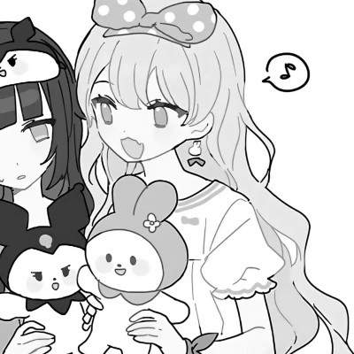 二次元黑白闺蜜头像