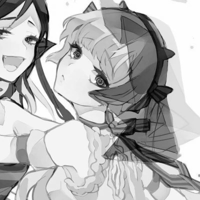 二次元黑白闺蜜头像