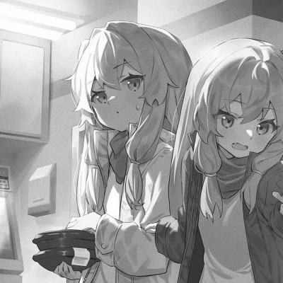 二次元黑白闺蜜头像
