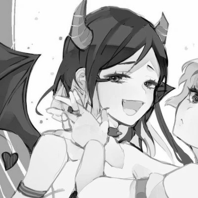 二次元黑白闺蜜头像