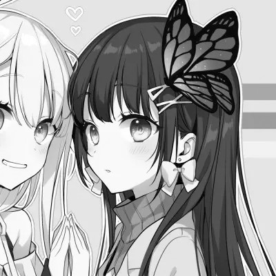 二次元黑白闺蜜头像