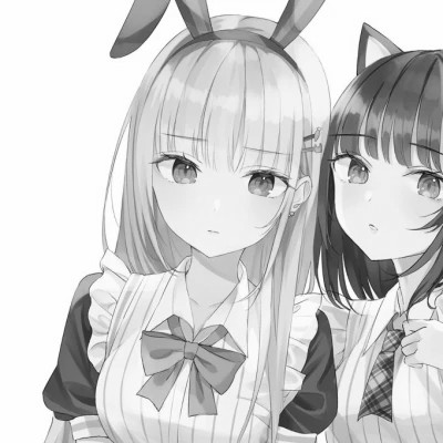 二次元黑白闺蜜头像