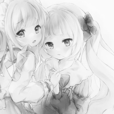 二次元黑白闺蜜头像