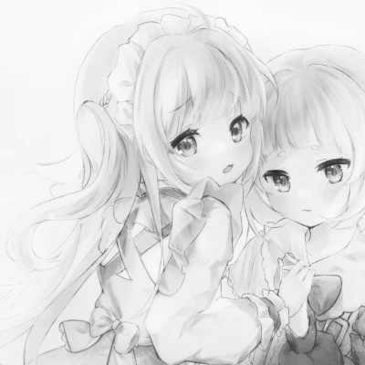 二次元黑白闺蜜头像