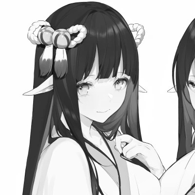 二次元黑白闺蜜头像
